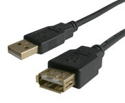 Cable EXT USB 2.0 A-A M-F Black 3M
